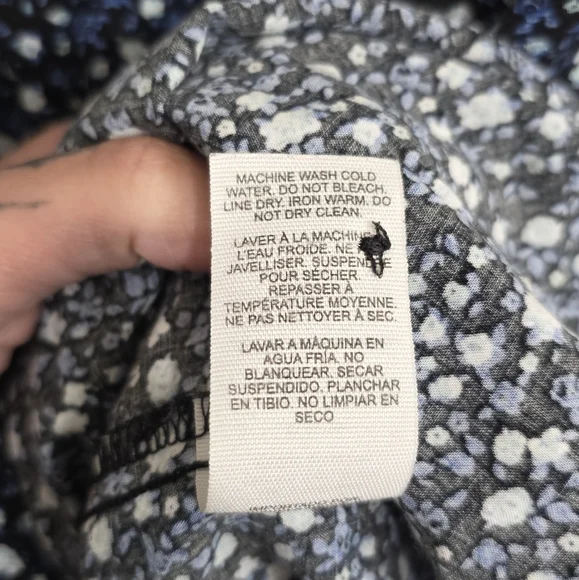 Garage Navy Blue And White Floral Cocktail Party Vacation Mini Dress Size S - Picture 10 of 10